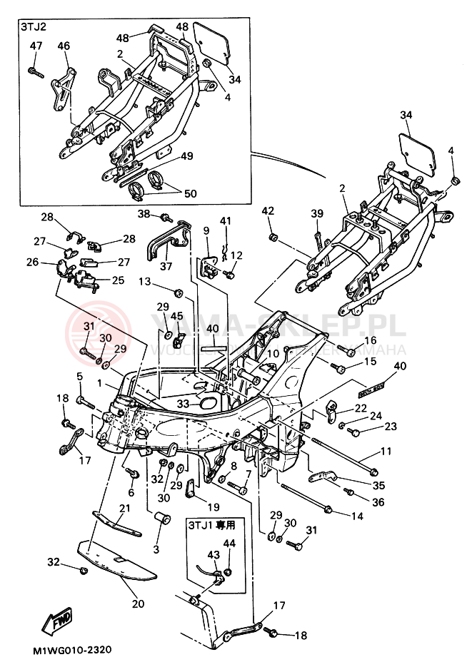 Schemat "rama" do Yamaha FZR400RR-SP