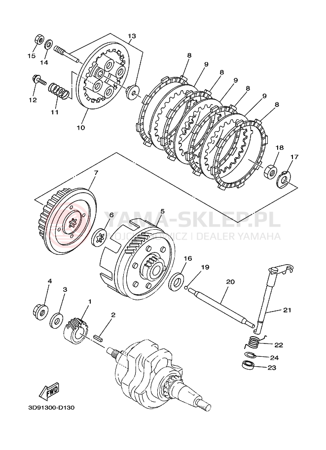 Schemat "sprzęgło" do Yamaha YBR125ED