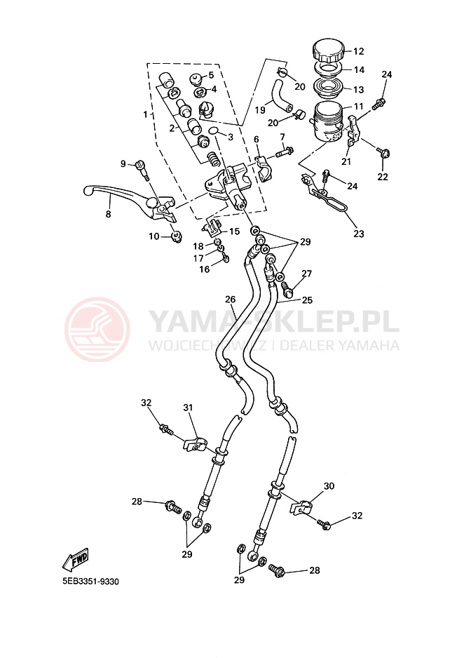Schemat "CYLINDER MASTER" do Yamaha YZF-R6 R6