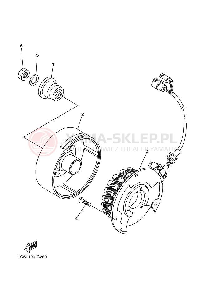 Schemat "prądnica" do Yamaha GRIZZLY