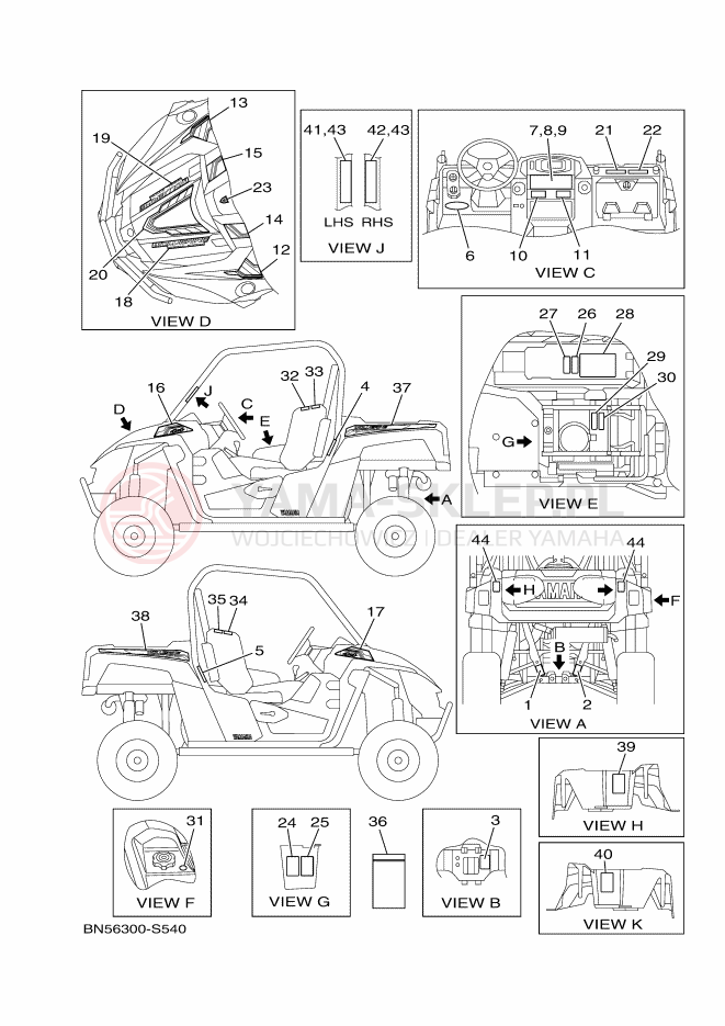 Schemat "naklejki" do Yamaha WOLVERINE R