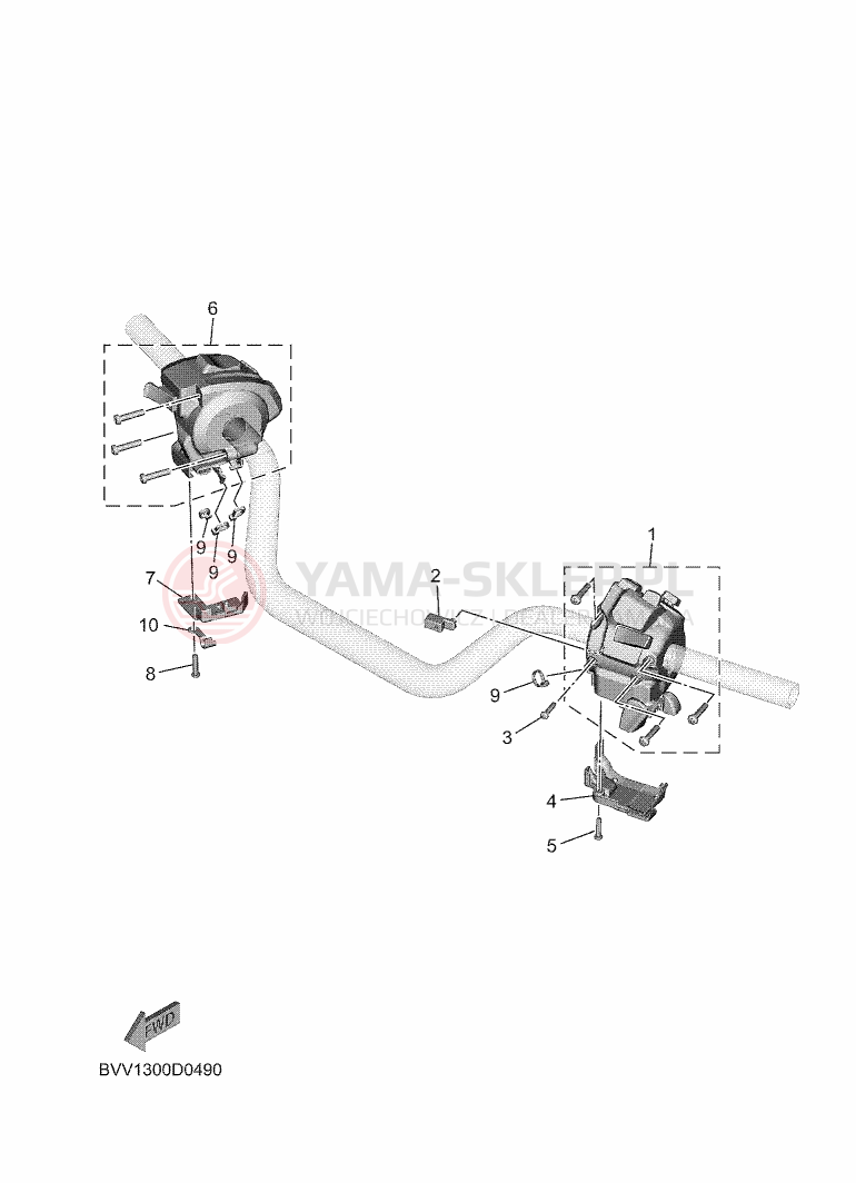 Schemat "Kierownica i osprzęt" do Yamaha TRACER 9 GT+ Y-AMT