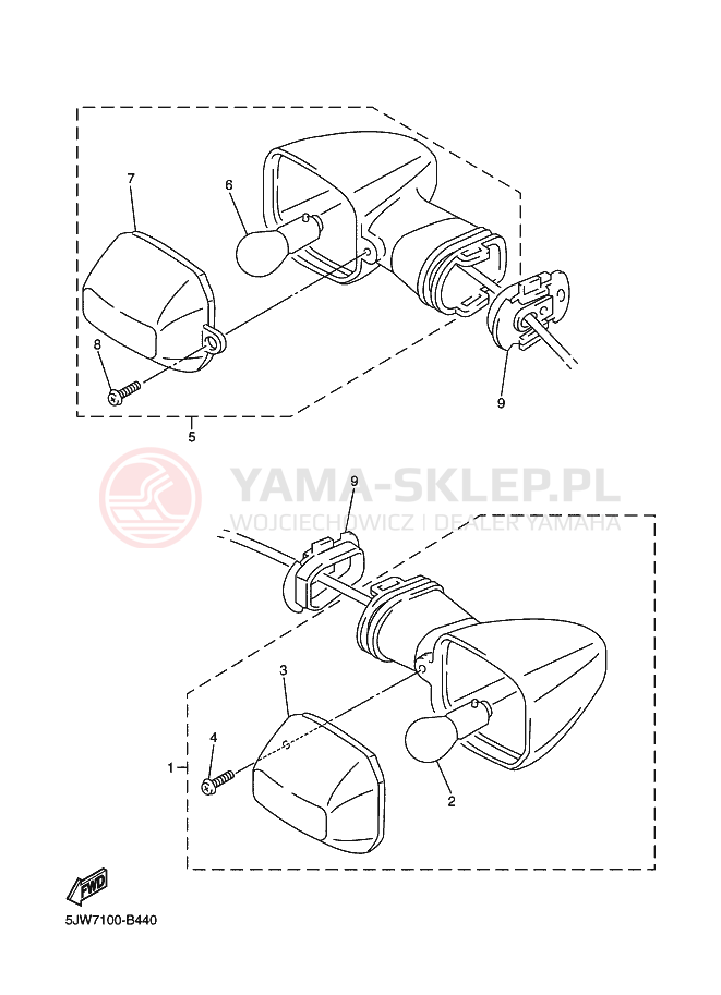 Schemat "kierunkowskazy" do Yamaha FJR1300 FJR13R FJR