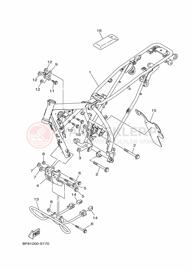 Schemat "rama" do Yamaha AG125