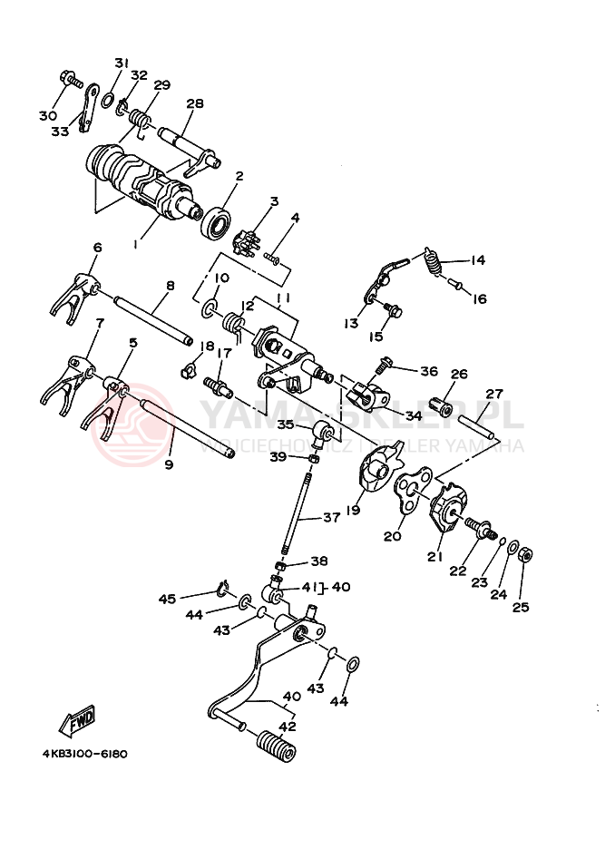 Schemat "Wodziki, automat" do Yamaha YFM350FW-X