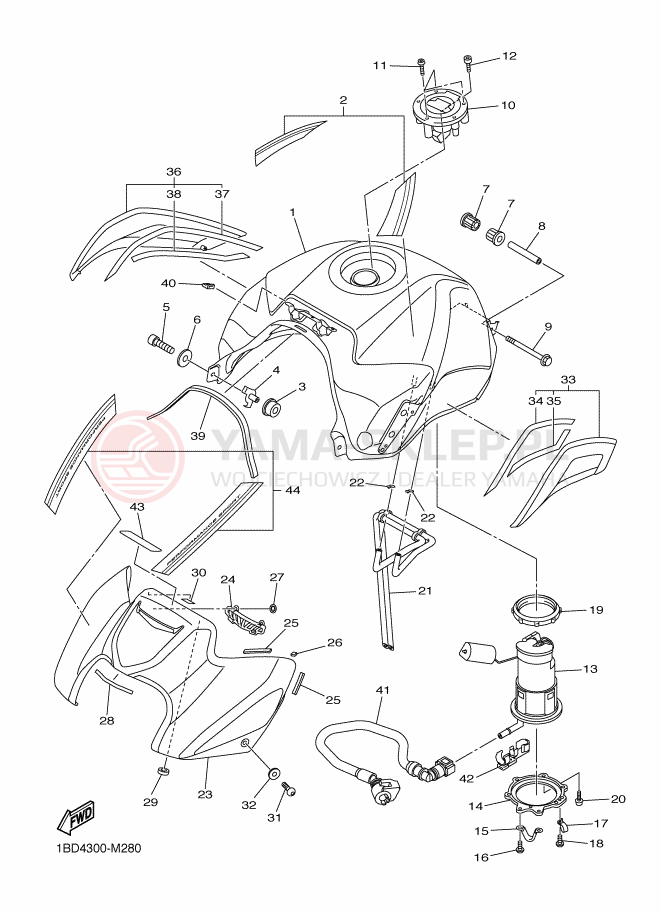 Schemat "zbiornik paliwa" do Yamaha FZ8-S ABS