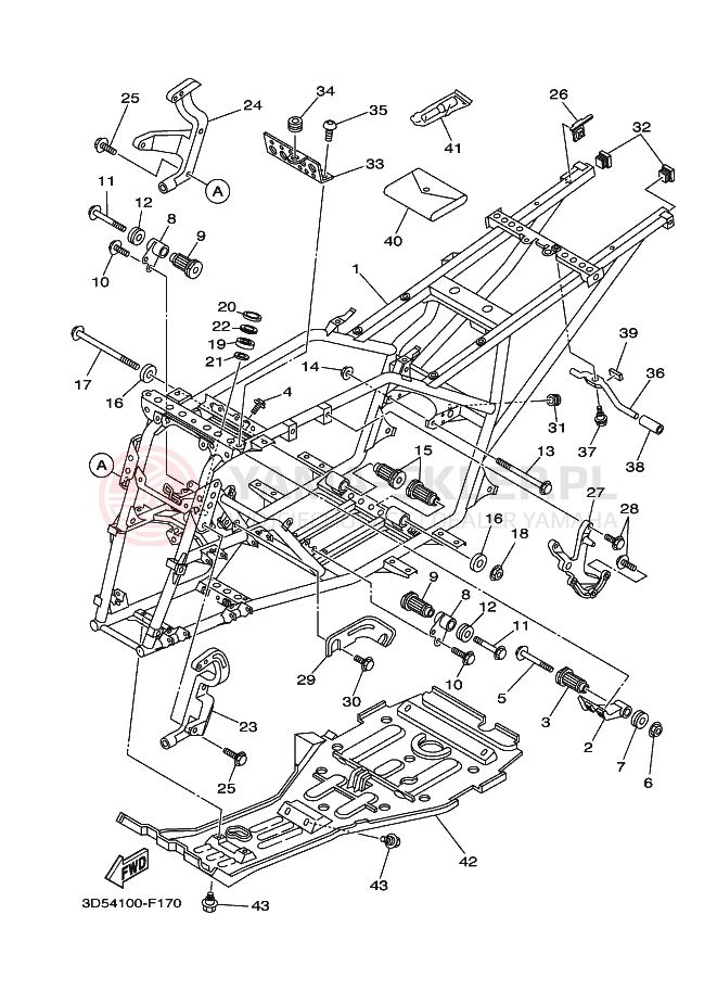 Schemat "rama" do Yamaha WOLVERINE 2WD