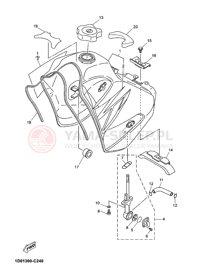 Schemat "zbiornik paliwa" do Yamaha DT125RE DT125R