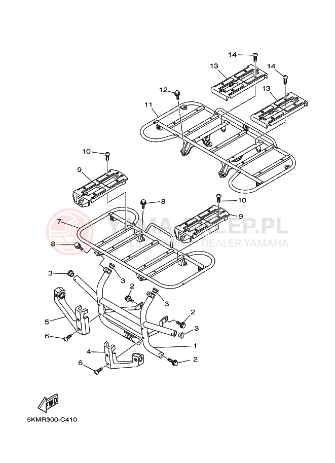 Schemat "RAMIĘ STERUJĄCE" do Yamaha GRIZZLY LIMITED