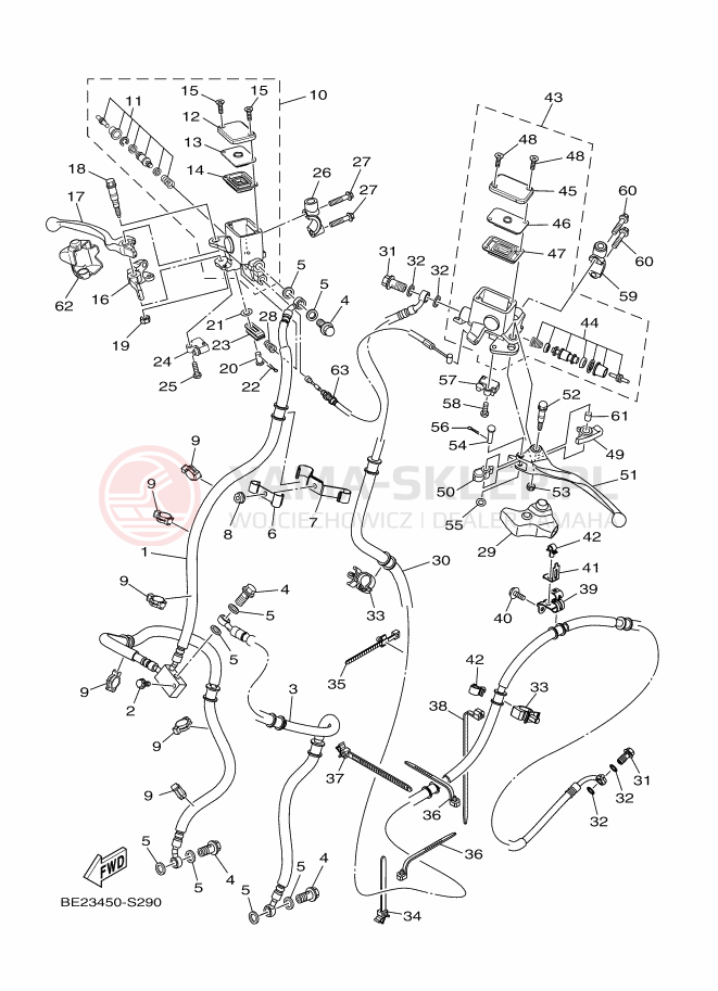 Schemat "Pompa hamulcowa przednia" do Yamaha TRICITY 125