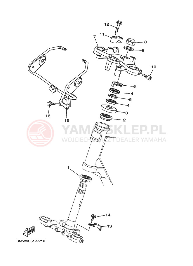 Schemat "Półki zawieszenia" do Yamaha SR125