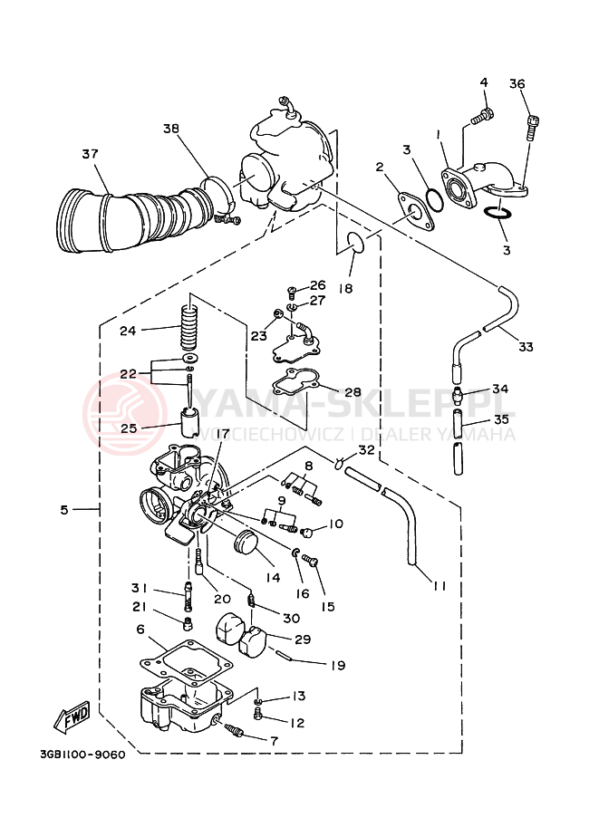 Schemat "Wtrysk paliwa" do Yamaha CHAMP