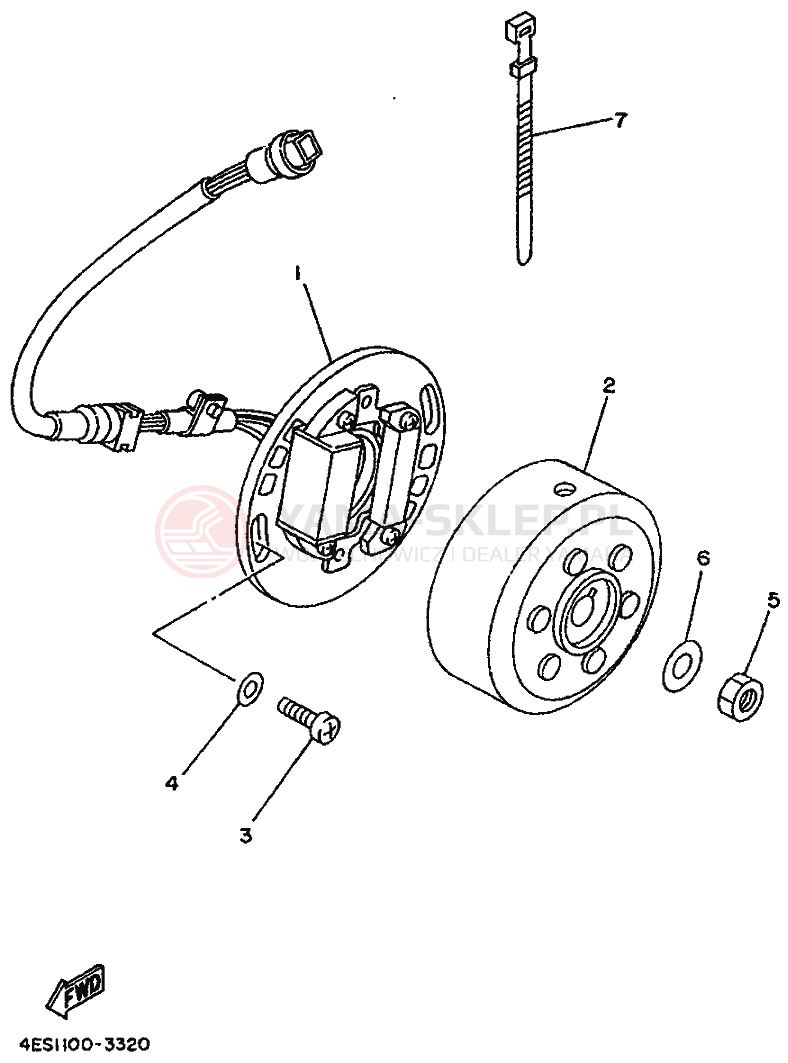 Schemat "prądnica" do Yamaha YZ80
