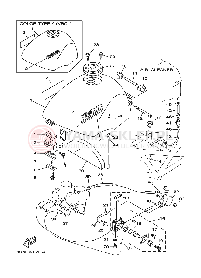 Schemat "zbiornik paliwa" do Yamaha TRX850