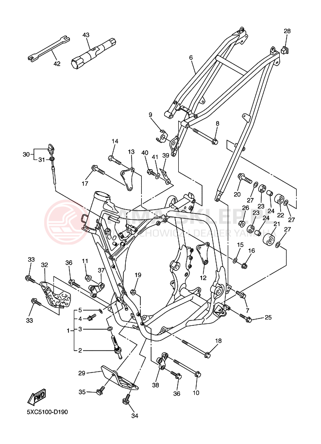 Schemat "rama" do Yamaha YZ250F