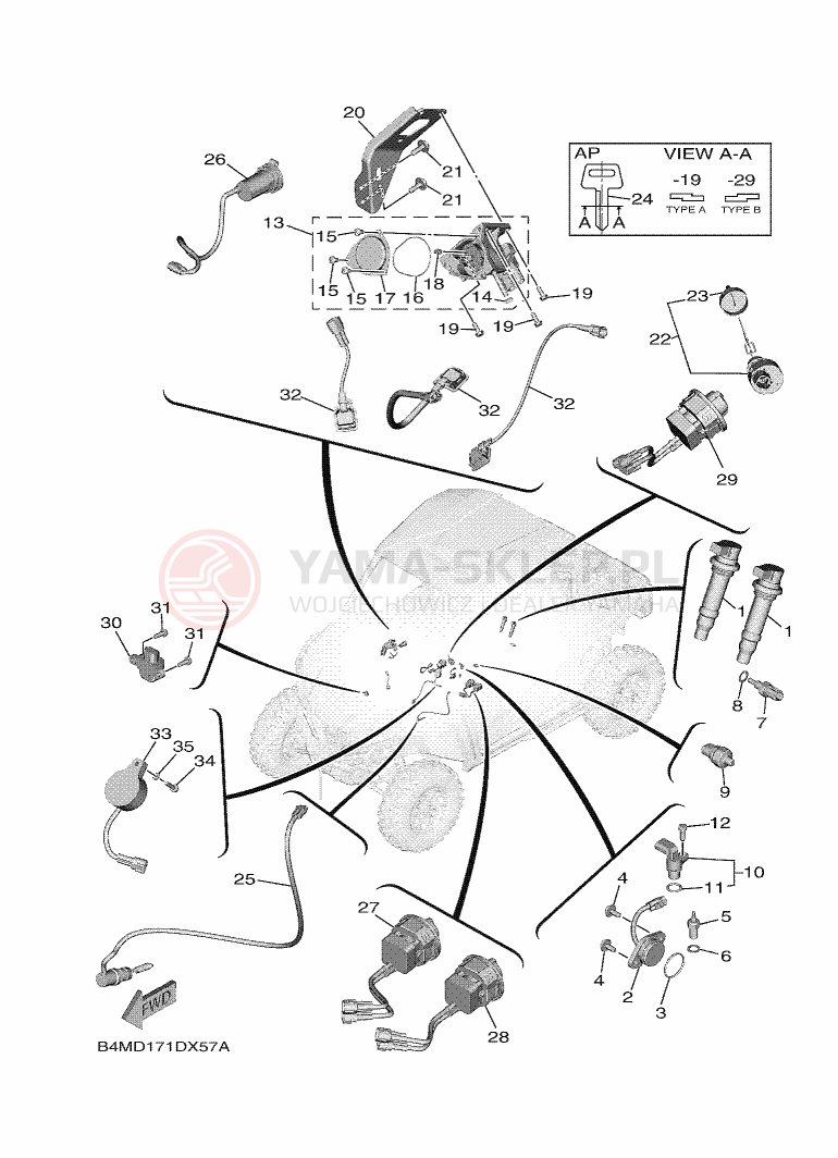 Schemat "układ elektryczny" do Yamaha WOLVERINE RMAX2 EPS SE