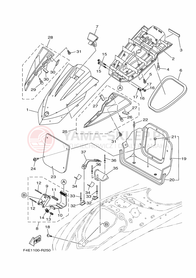 Schemat "ENGINE HATCH" do Yamaha VX CRUISER HO