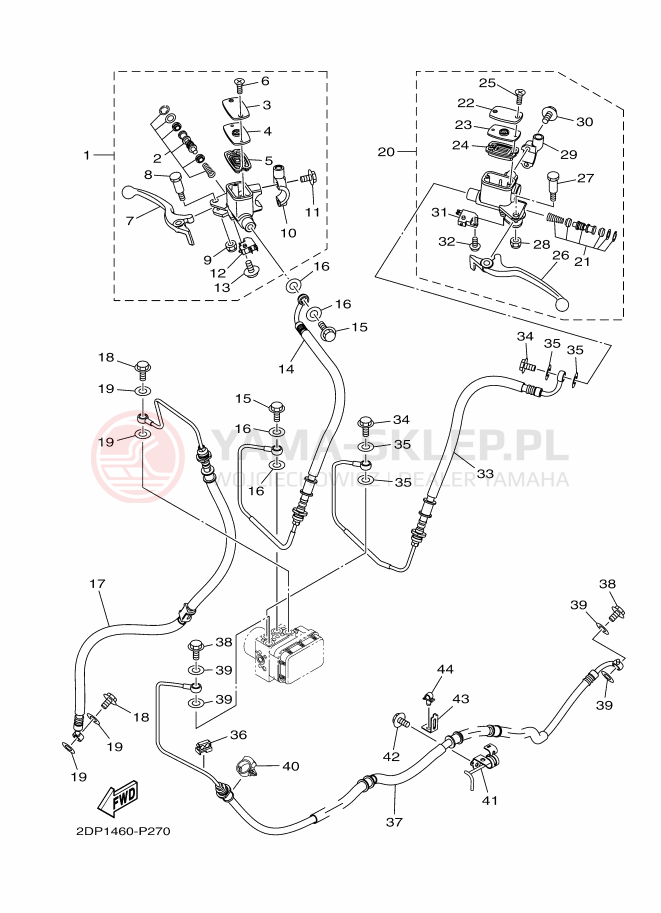 Schemat "Pompa hamulcowa przednia" do Yamaha NMAX 150