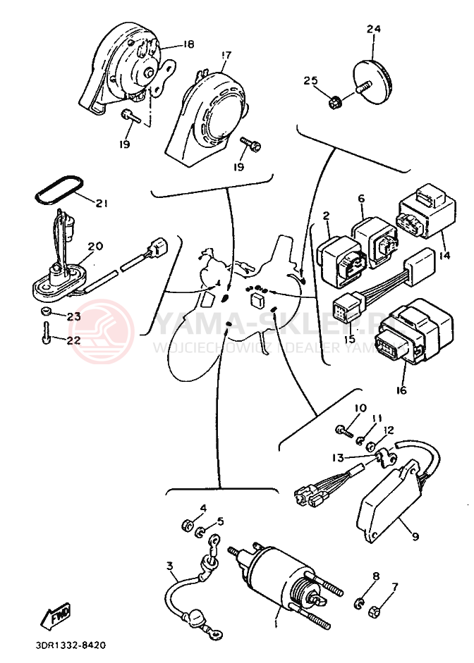 Schemat "układ elektryczny" do Yamaha XV1000 VIRAGO