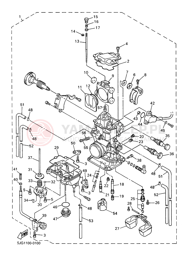 Schemat "Gaźnik" do Yamaha YZ426F