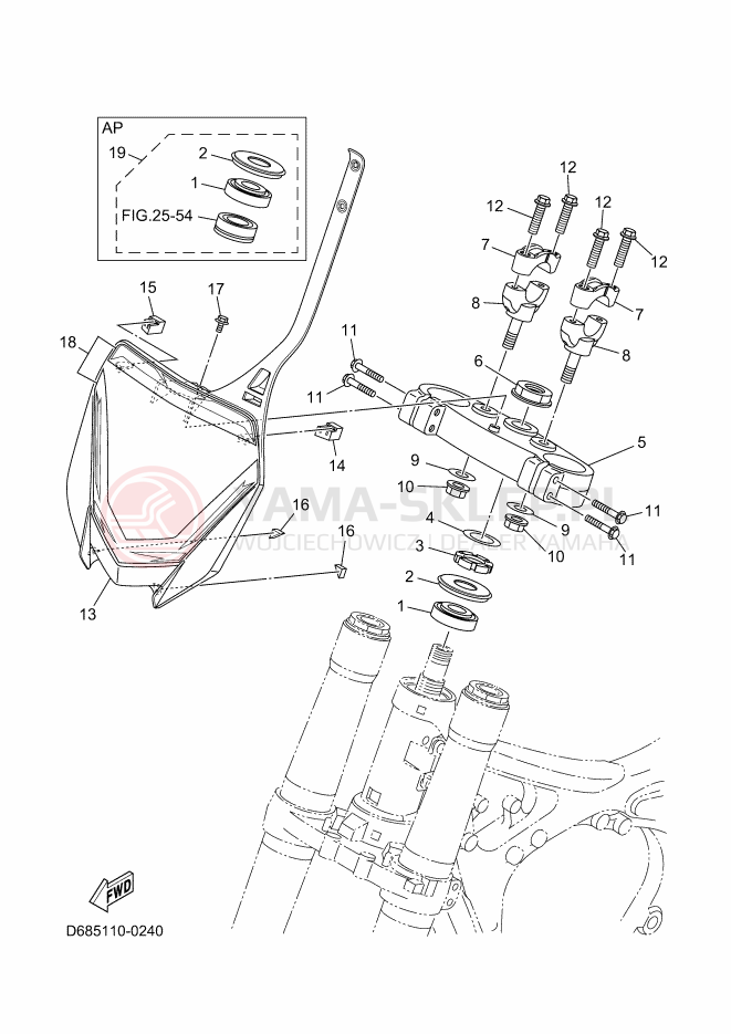 Schemat "Półki zawieszenia" do Yamaha YZ125