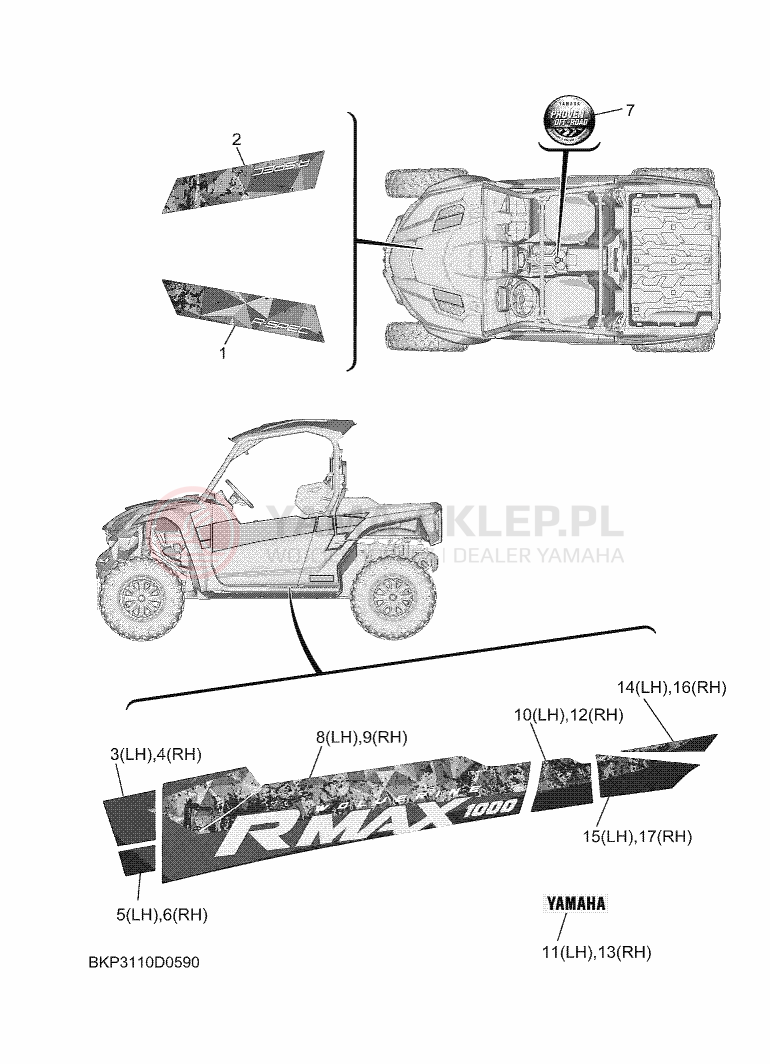 Schemat "Naklejki" do Yamaha WOLVERINE RMAX2 1000 R-SPEC