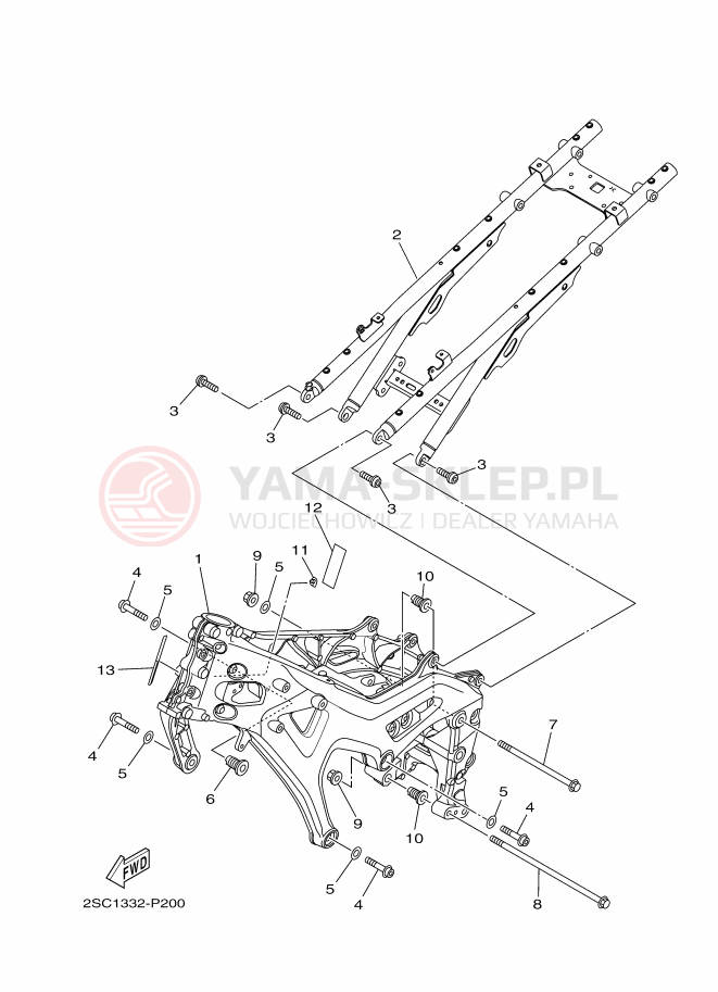 Schemat "rama" do Yamaha TRACER 900