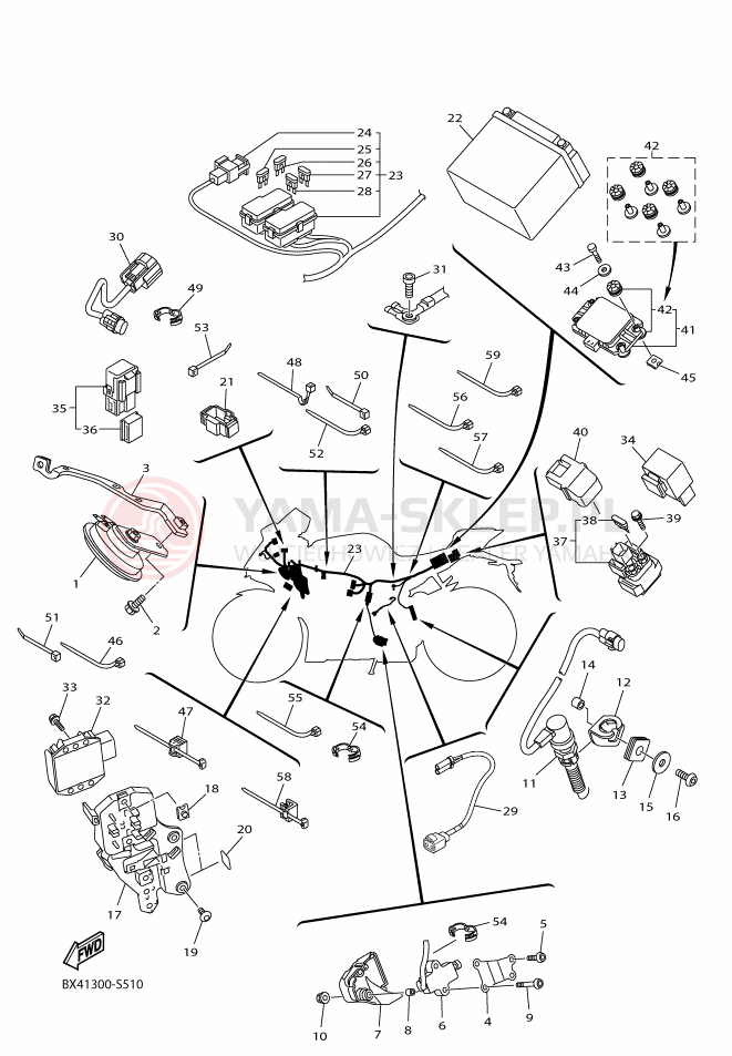 Schemat "układ elektryczny" do Yamaha YZF-R1