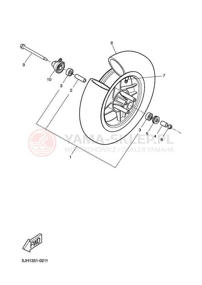 Schemat "Koło przód" do Yamaha SLIDER