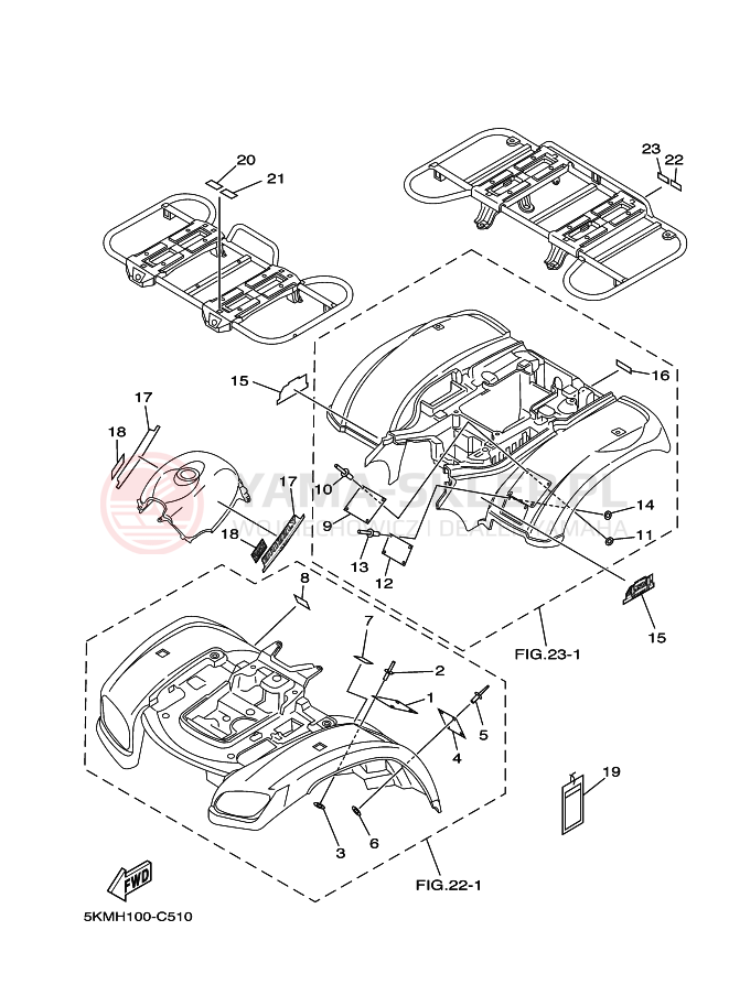 Schemat "naklejki" do Yamaha GRIZZLY