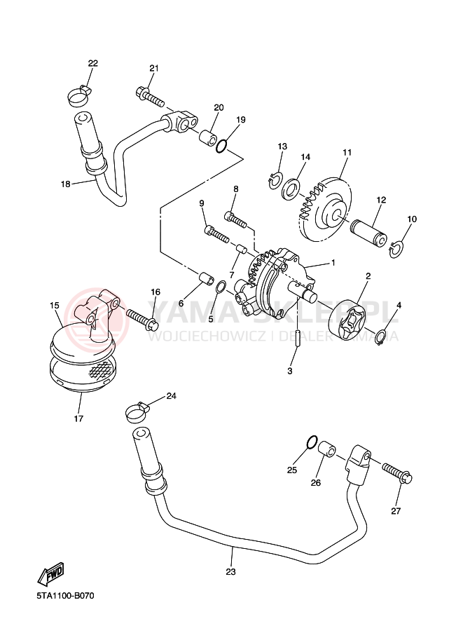 Schemat "Pompa olejowa" do Yamaha WR450F