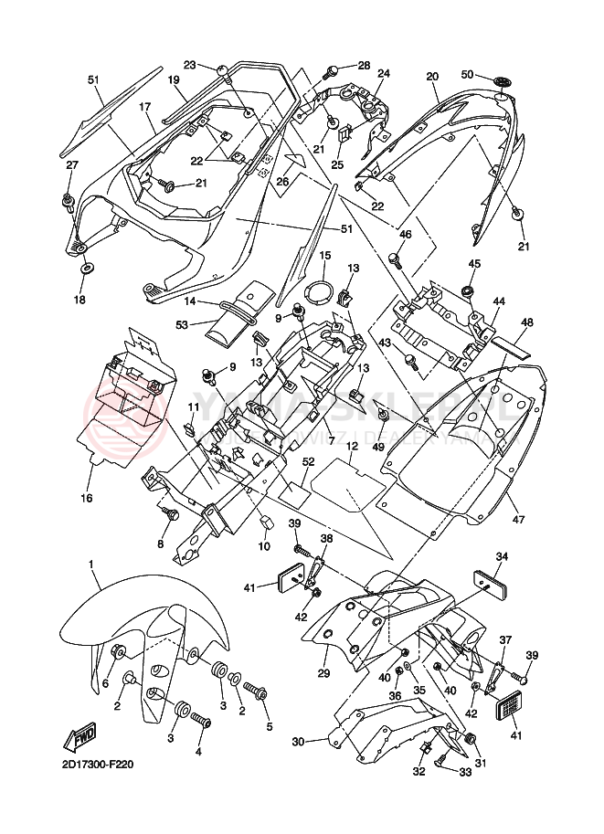 Schemat "błotnik" do Yamaha FZ1-N FAZER