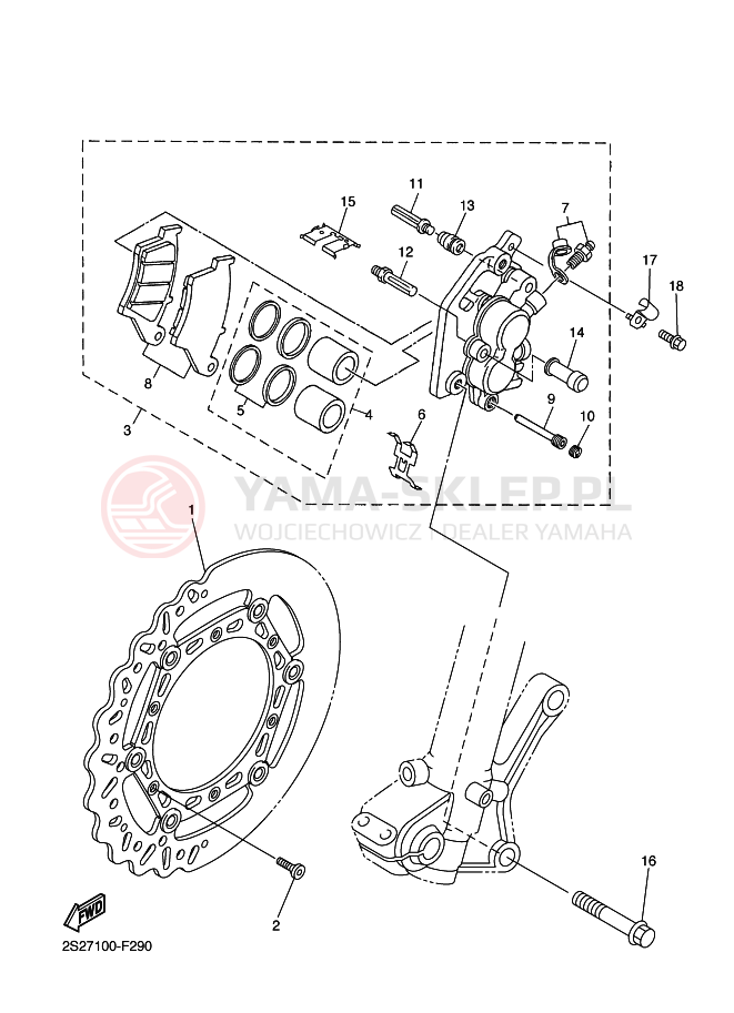 Schemat "Koło przód" do Yamaha WR450F