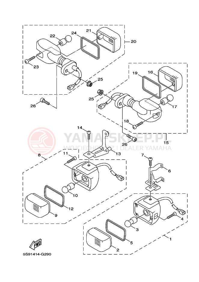 Schemat "kierunkowskazy" do Yamaha BWS 125