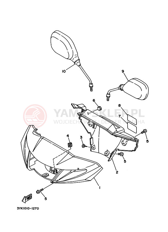 Schemat "elementy nadwozia" do Yamaha YG50Z JOG Z
