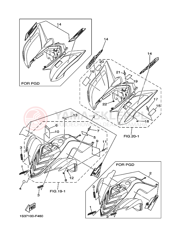 Schemat "naklejki" do Yamaha YFM700R
