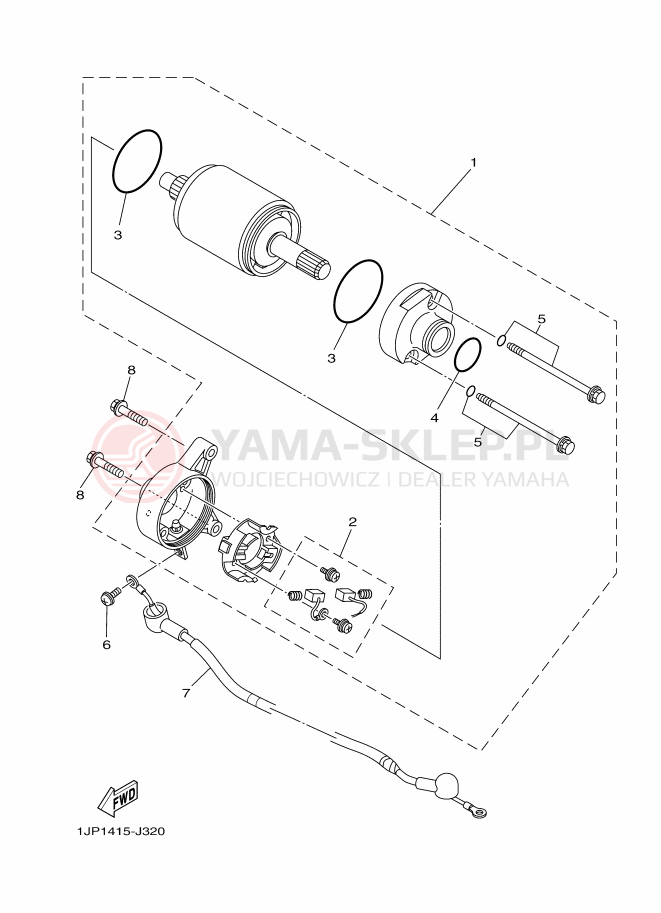Schemat "rozrusznik" do Yamaha XTZ125E