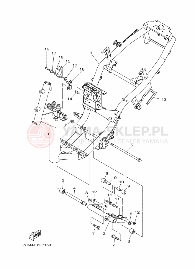 Schemat "rama" do Yamaha TRICITY 125