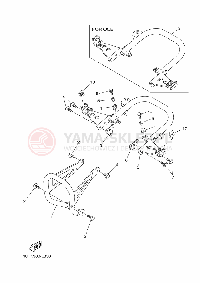 Schemat "RAMIĘ STERUJĄCE" do Yamaha YFZ450RB