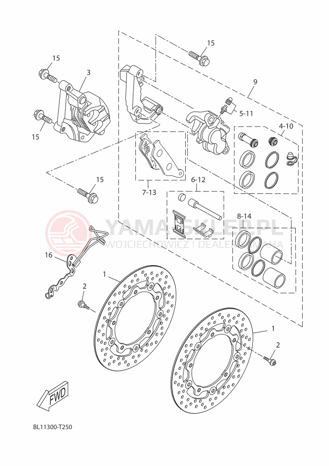 Schemat "Koło przód" do Yamaha XMAX 400 ABS