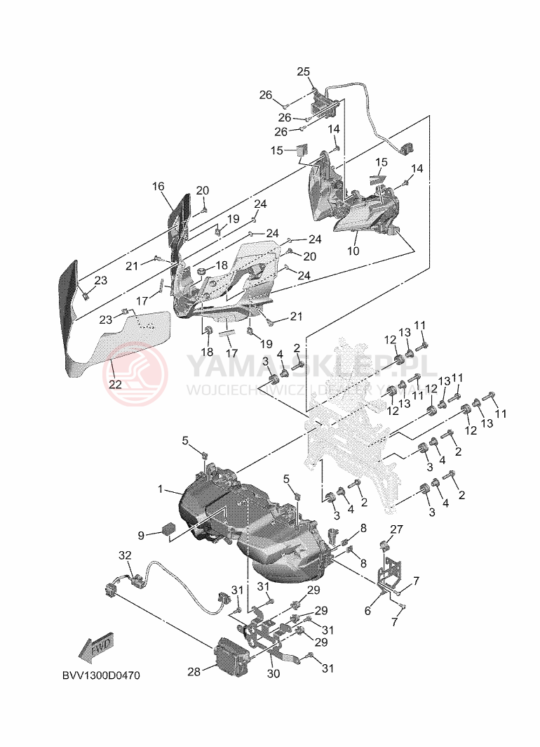 Schemat "Lampa przód" do Yamaha TRACER 9 GT+ Y-AMT
