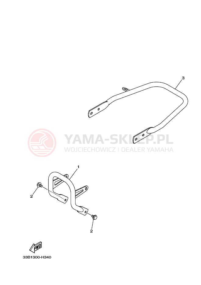 Schemat "osłona / stelaż" do Yamaha YFM250R