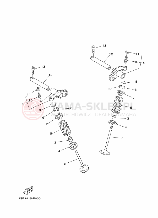 Schemat "zawory" do Yamaha YS125