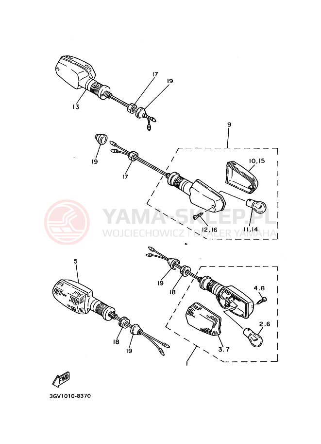 Schemat "kierunkowskazy" do Yamaha SRX400