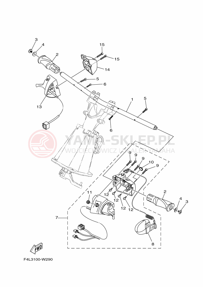 Schemat "Kierownica i osprzęt" do Yamaha EX LIMITED