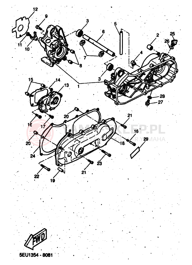 Schemat "Obudowa silnika" do Yamaha FLIPPER