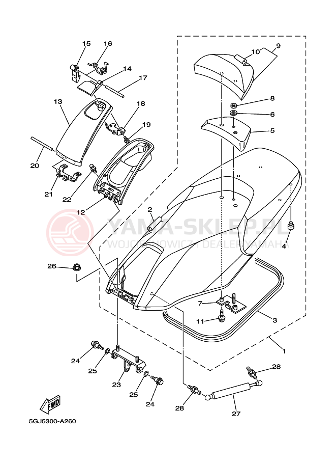 Schemat "siedzenie" do Yamaha TMAX