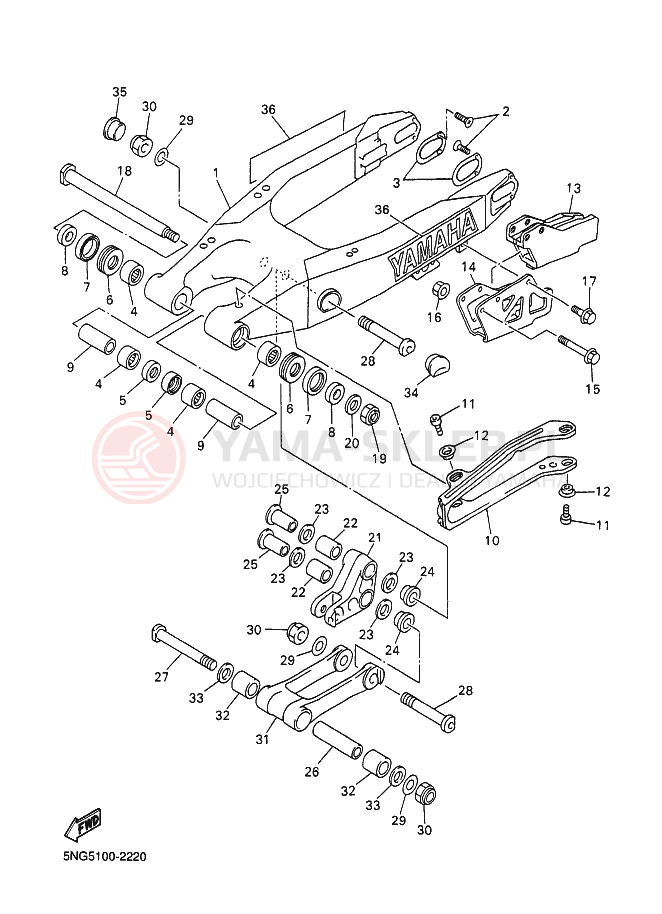 Schemat "wahacz" do Yamaha WR400F