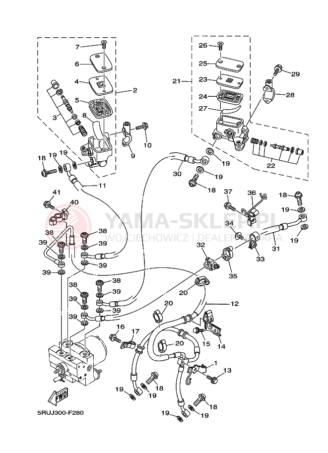 Schemat "Pompa hamulcowa przednia" do Yamaha YP400ABS
