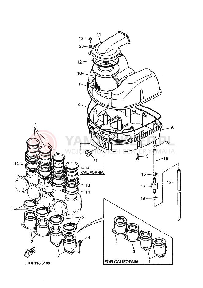 Schemat "Wtrysk paliwa" do Yamaha FZR600 GENESIS